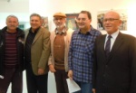 Mehmet Ali Talat with Yiltan and Adamos and Serhan Gazioglu on the left, I don
